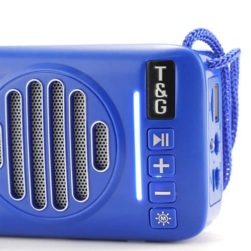 Bluetooth-колонка TG368, speakerphone, радіо, сонячна батарея, blue — фото 3