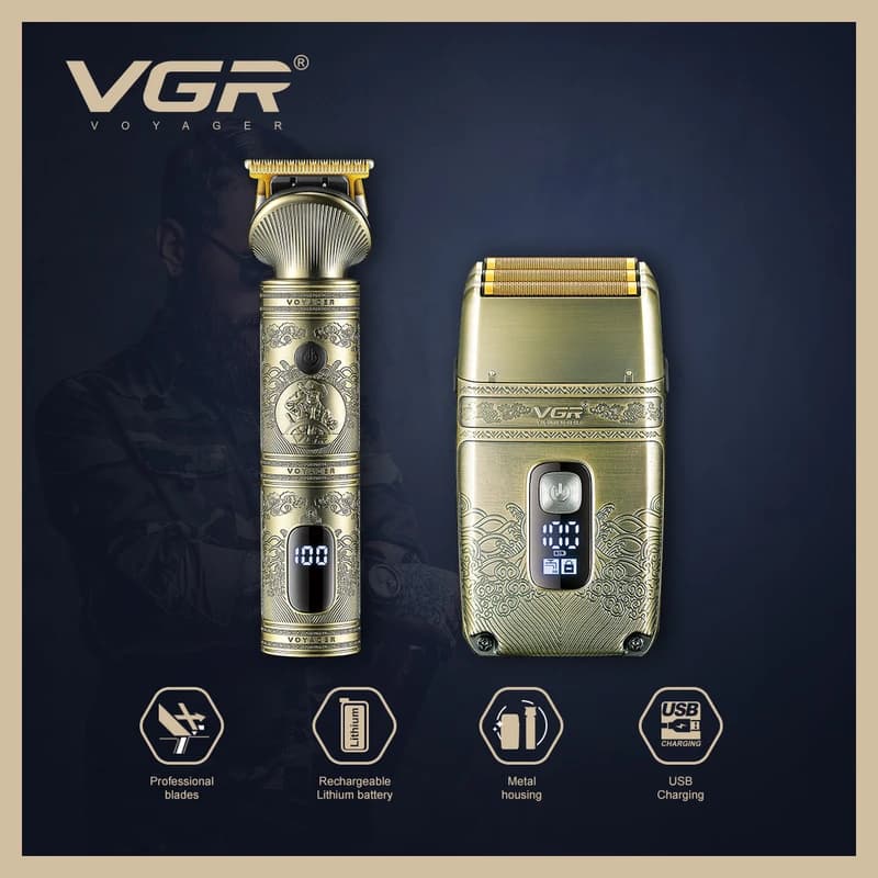 Комплект VGR 2 в 1 V-649, тример та шейвер, фото 8