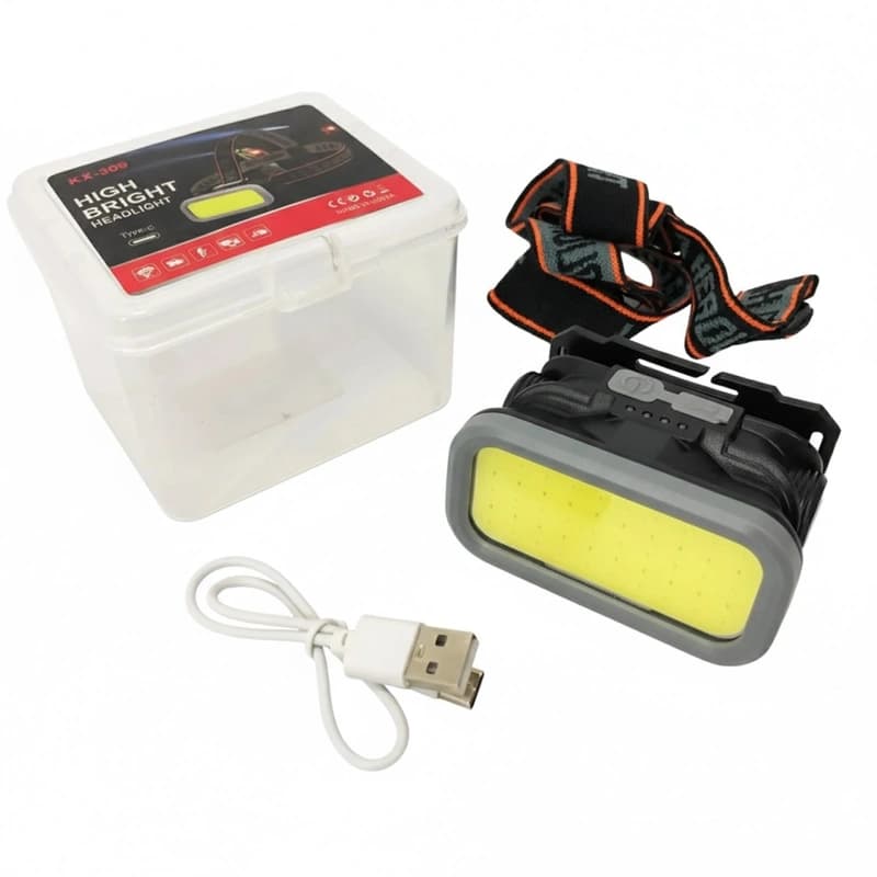 Ліхтар налобний KX-309-COB(White+Red), Li-Ion акумулятор, ЗП Type-C, Box — фото 3