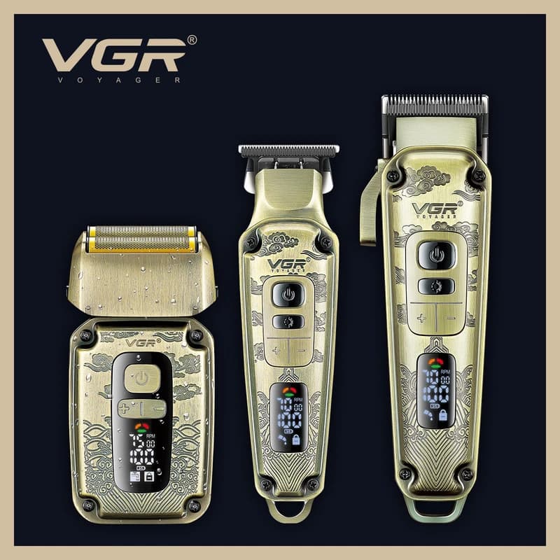 Комплект VGR 3 в 1 V-642 акумуляторна машинка для стриження (clipper), триммер та електробритва (шейвер), фото 2