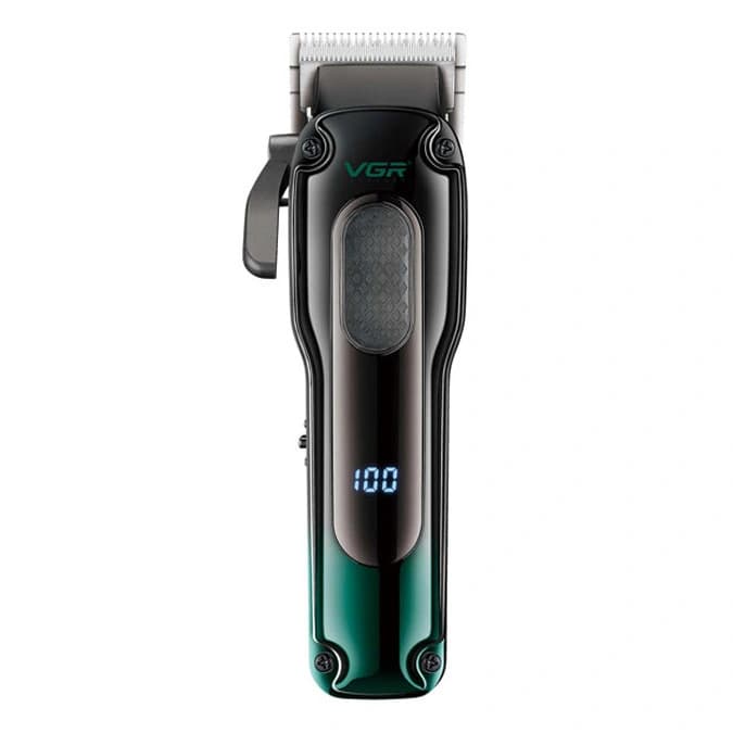 Аккумуляторная машинка для стрижки (clipper) VGR V-013 GREEN, 8 насадок, 6500 RPM, 2000 mAh, LED display, фото 4