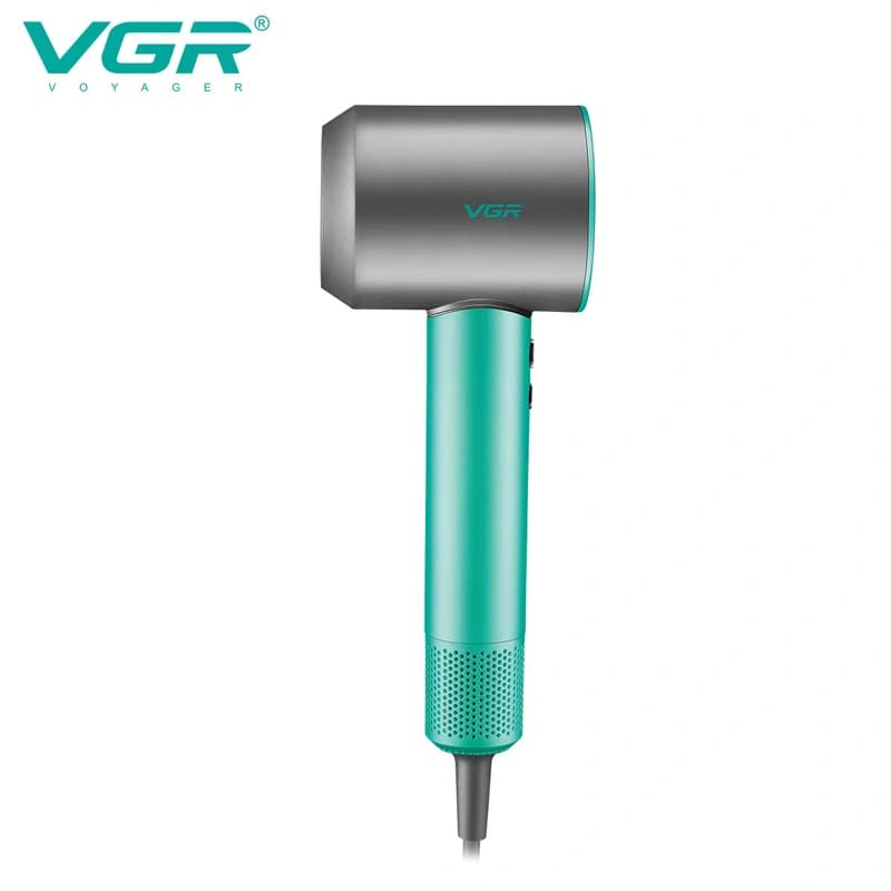 Фен професійний VGR V-440 GREEN, 3 рівні обдування, 3 рівні температури, 110000 RPM, 3 насадки, фото 2