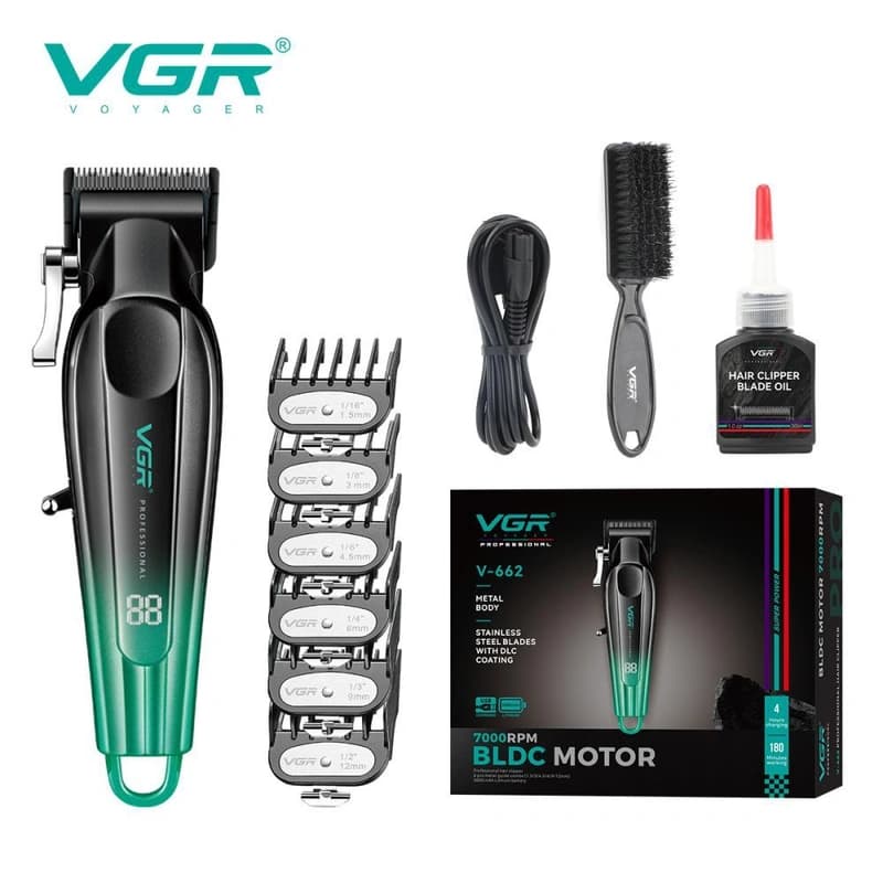 Акумуляторна машинка для стрижки (clipper) VGR V-662 GREEN