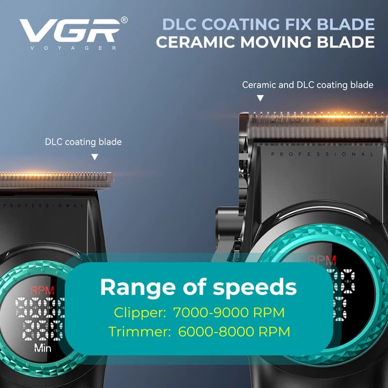Комплект VGR STEPLERSS PRO 3 IN 1 BLACK, машинка для стрижки (Clipper), тример, шейвер, фото 4