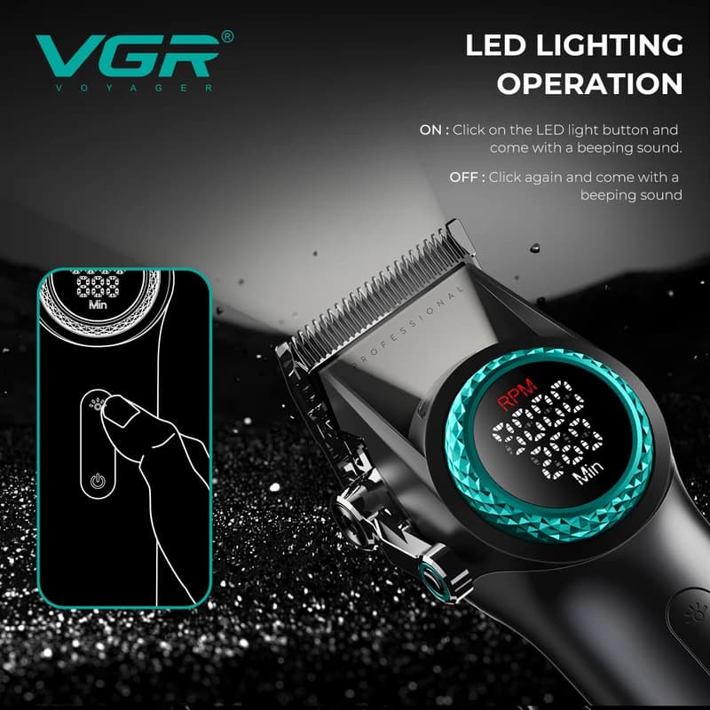 Комплект VGR STEPLERSS PRO 3 IN 1 BLACK, машинка для стрижки (Clipper), тример, шейвер, фото 5