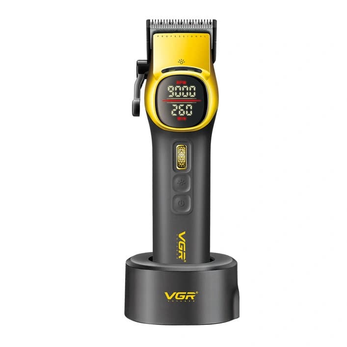 Акумуляторна машника для стриження (clipper) VGR V-885C GOLD, 10 насадок, LED display — фото 2
