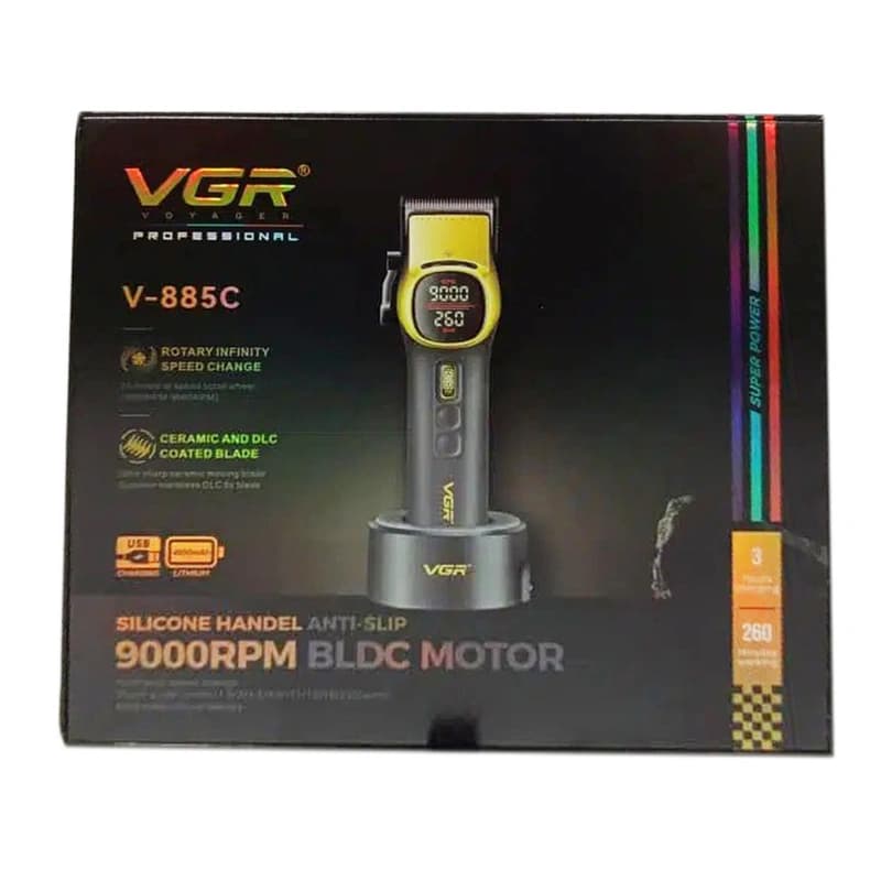 Акумуляторна машника для стриження (clipper) VGR V-885C GOLD, 10 насадок, LED display — фото 10