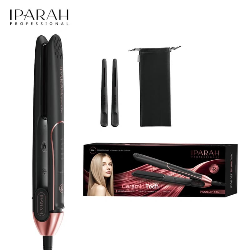 Выпрямитель для волос IPARAH P-124, 24mm, 150-230°C, керамическое покрытие, 50 W, LED display, фото 1
