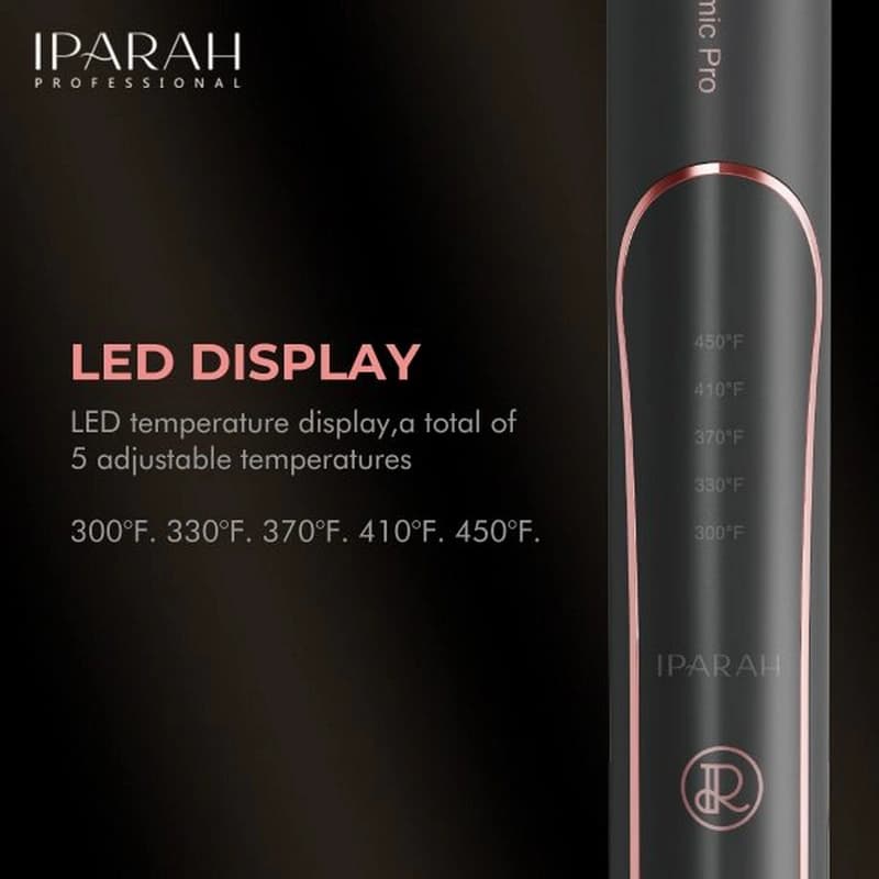 Выпрямитель для волос IPARAH P-124, 24mm, 150-230°C, керамическое покрытие, 50 W, LED display, фото 6
