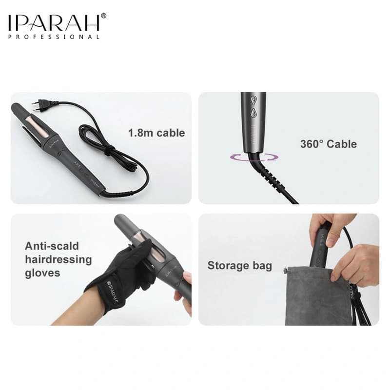 Стайлер-плойка IPARAH P-208 для автоматичної завивки волосся, 32 мм, 170-210 ° C, 45W, фото 4