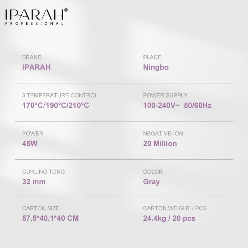 Стайлер-плойка IPARAH P-208 для автоматичної завивки волосся, 32 мм, 170-210 ° C, 45W, фото 5