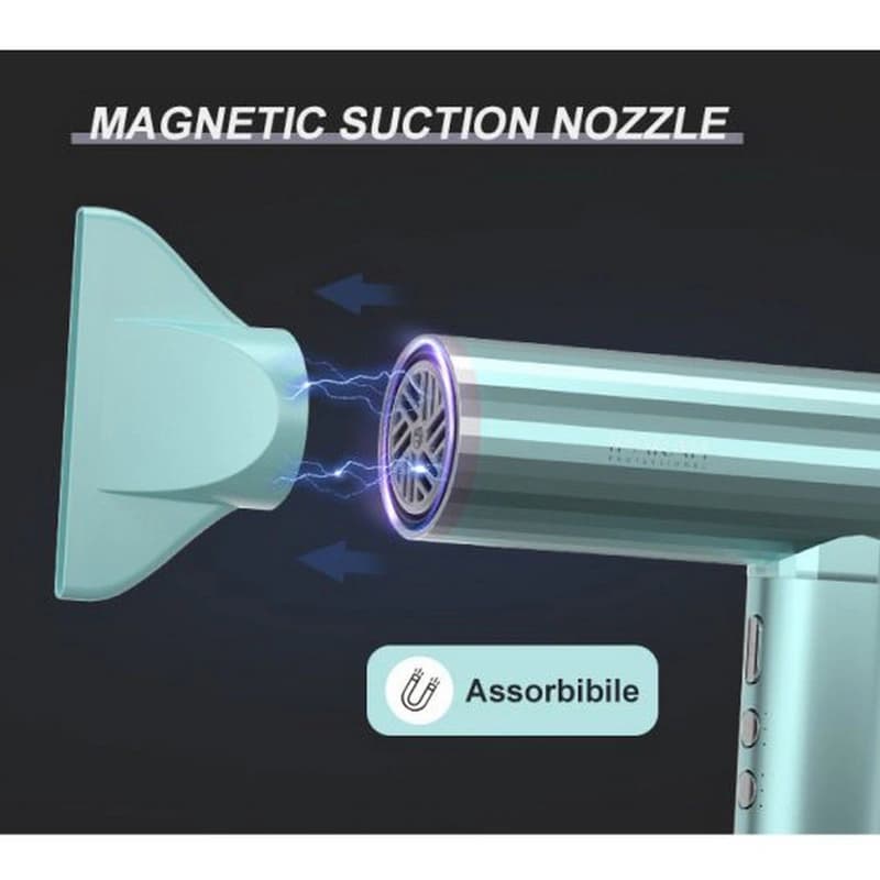 Професійний фен IPARAH P-385G GREEN, 3 рівні обдування, 3 рівні температури, 1600-1900W — фото 9
