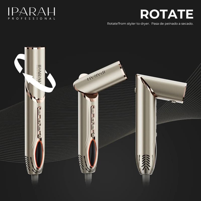 Фен-стайлер IPARAH 7 в 1 P-510B BLACK, 7 насадок, 3 режими, 4 режими температури, 105000 RPM, 1400W — фото 5