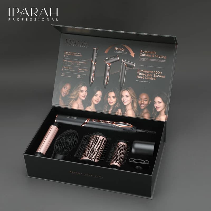 Фен-стайлер IPARAH 7 в 1 P-510B BLACK, 7 насадок, 3 режими, 4 режими температури, 105000 RPM, 1400W — фото 8