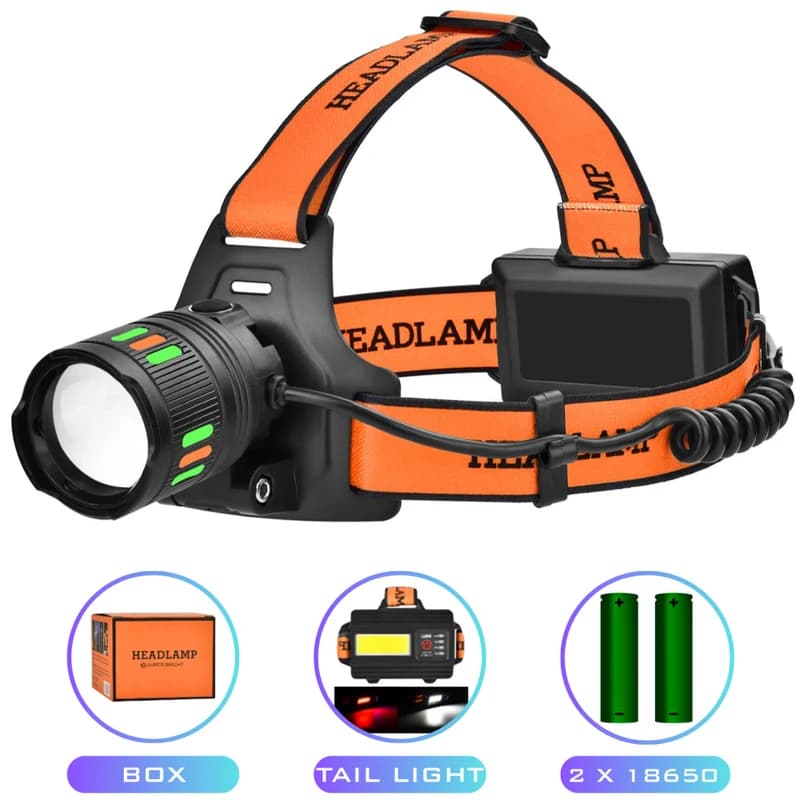 Ліхтар налобний NIGHT VISION FLUORESCENCE BL-T203-TG+COB(White+Red)