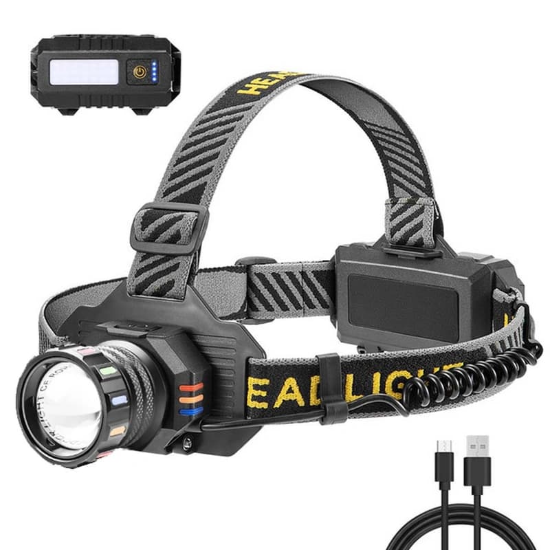 Ліхтар налобний BL-T701C-TG, 2x18650, ЗП Type-C, zoom, Box, фото 2