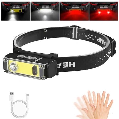 Ліхтар налобний BL-T124-ХРЕ+COB (White+Red), Motion Sensor, 1x18650, ЗП Type-C, фото 3