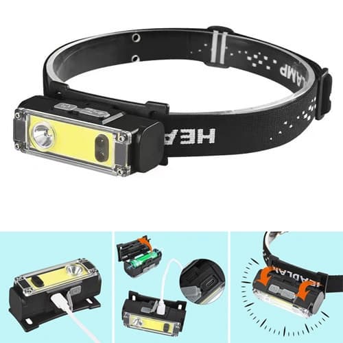 Ліхтар налобний BL-T124-ХРЕ+COB (White+Red), Motion Sensor, 1x18650, ЗП Type-C, фото 4