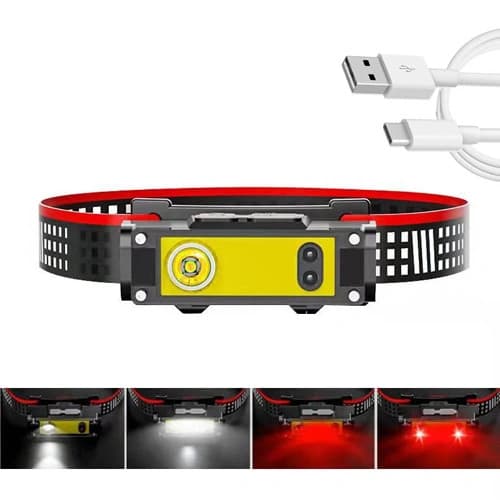 Ліхтар налобний BL-T124-ХРЕ+COB (White+Red), Motion Sensor, 1x18650, ЗП Type-C, фото 6