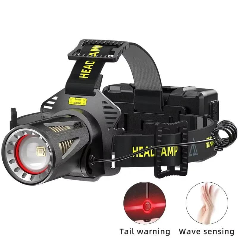 Ліхтар налобний H610-WHITE LASER LED PM50-TG, Motion Sensor, 3x18650, Power Bank, ЗП Type-C, фото 2