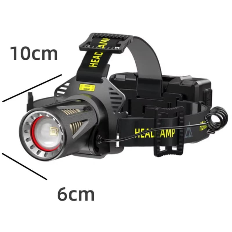 Ліхтар налобний H610-WHITE LASER LED PM50-TG, Motion Sensor, 3x18650, Power Bank, ЗП Type-C, фото 5