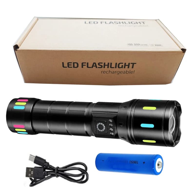Ліхтар NIGHT VISION FLUORESCENCE CA171-D 1 РЕЖИМ WHITE LASER LED PM10-TG, індикація заряду, 1x18650/3xAAA, ЗП Type-C, zoom, Box, фото 3