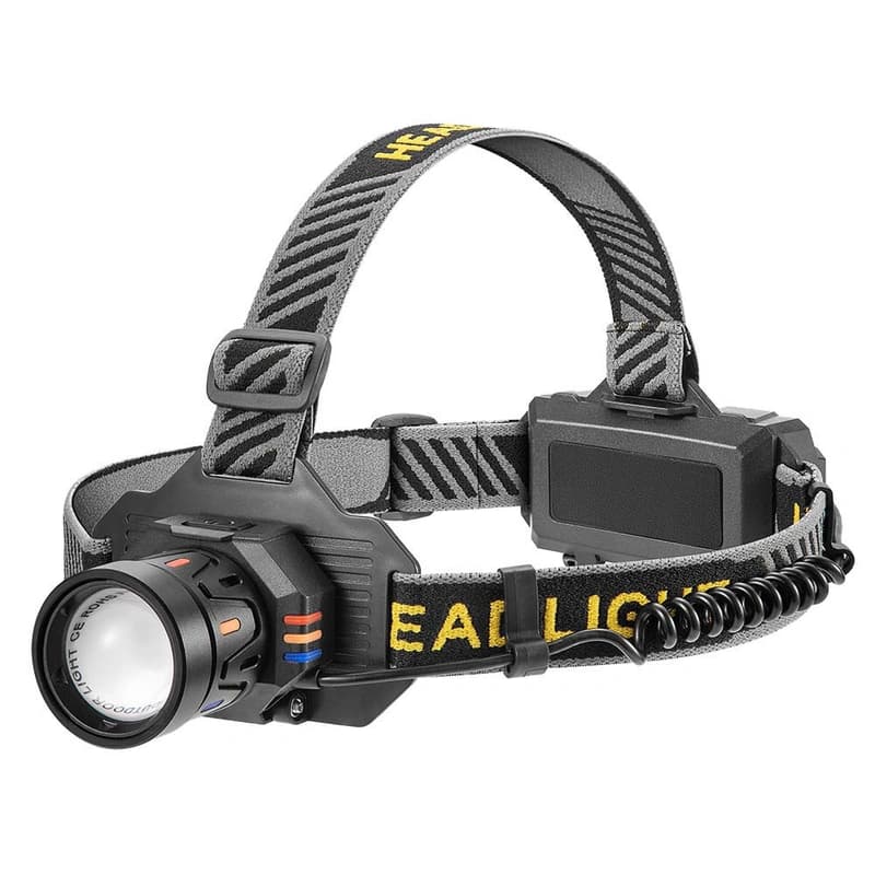Ліхтар налобний BL-T701B-TG, 2x18650, ЗП Type-C, zoom, Box, фото 4