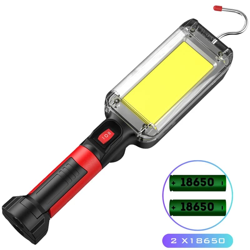 Ліхтар WORKLIGHT ZJ-8859-COB-2, ЗП Type-C, 2x18650, 3 магніта, прищепка, гак — фото 1