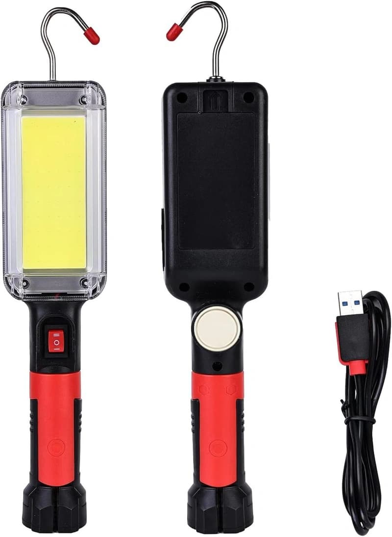 Ліхтар WORKLIGHT ZJ-8859-COB-2, ЗП Type-C, 2x18650, 3 магніта, прищепка, гак — фото 4