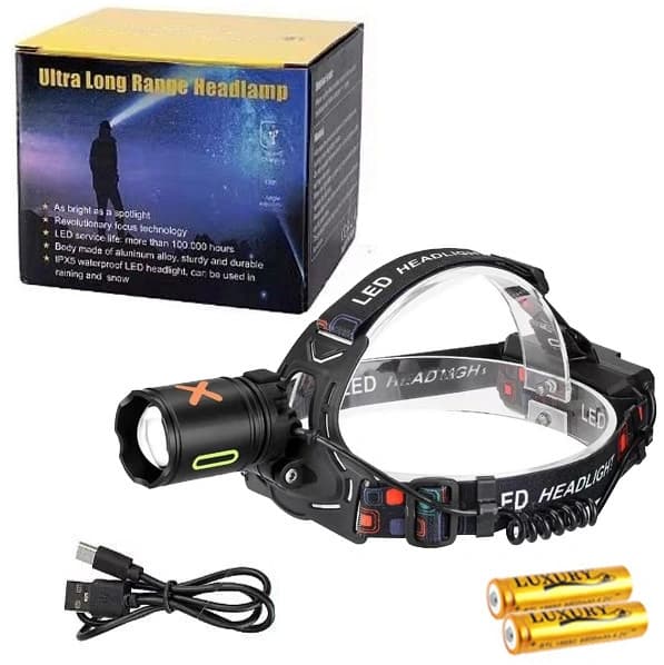 Ліхтар налобний NIGHT VISION FLUORESCENCE CT012-P-TG, 2x18650, Type-C, signal light, zoom, Box — фото 3