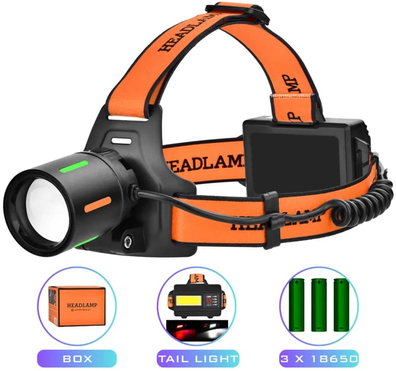 Ліхтар налобний NIGHT VISION FLUORESCENCE BL-T67-TG+COB(White+Red)