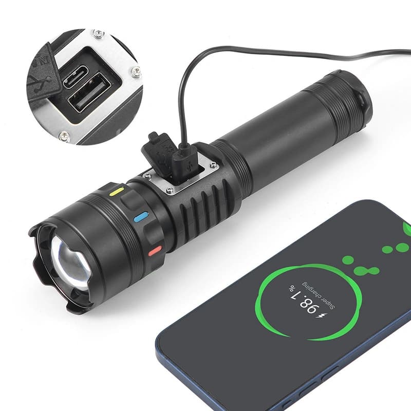 Ліхтар NIGHT VISION FLUORESCENCE CB-A282-TG+COB(White+Red), Li-Ion аккум., Power Bank, ЗП Type-C, магніт, zoom, Box, фото 5