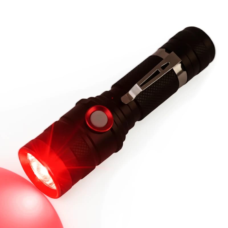 Фонарь 736-TG(Red), 1x18650, 1 РЕЖИМ, ЗУ microUSB, zoom, фото 2