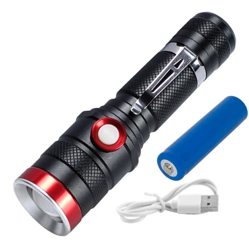 Фонарь 736-TG(Red), 1x18650, 1 РЕЖИМ, ЗУ microUSB, zoom, фото 3
