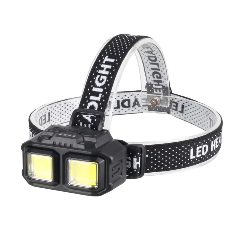 Фонарь налобный HX-816N-2COB(White+Red), Waterproof, 1x18650, ЗУ Type-C, Box, фото 2