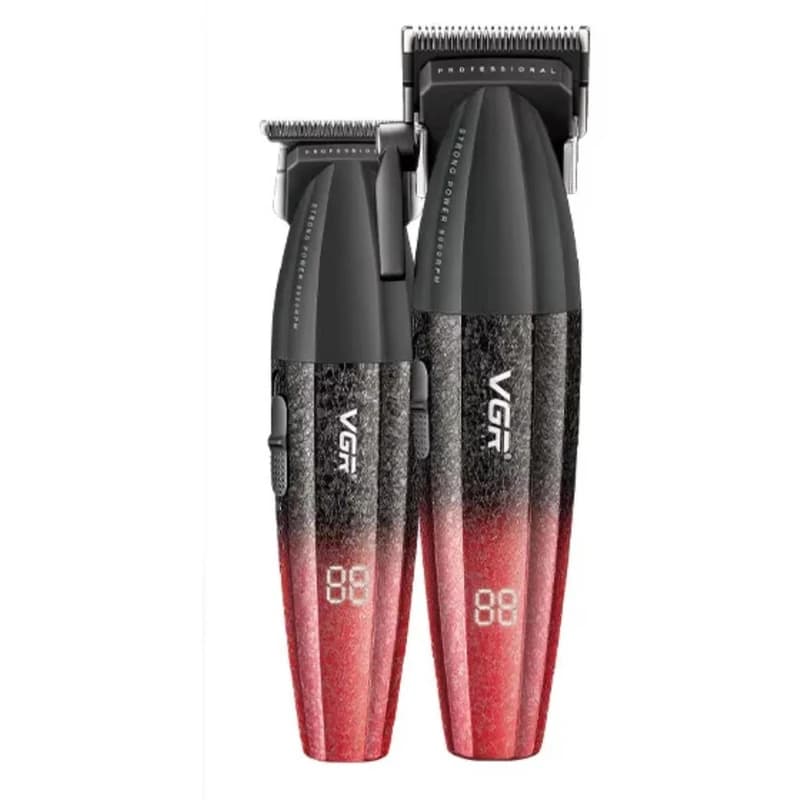 Комплект VGR 2 в 1 V-640 S2 RED аккумуляторная машинка для стрижки (clipper) и триммер, фото 3