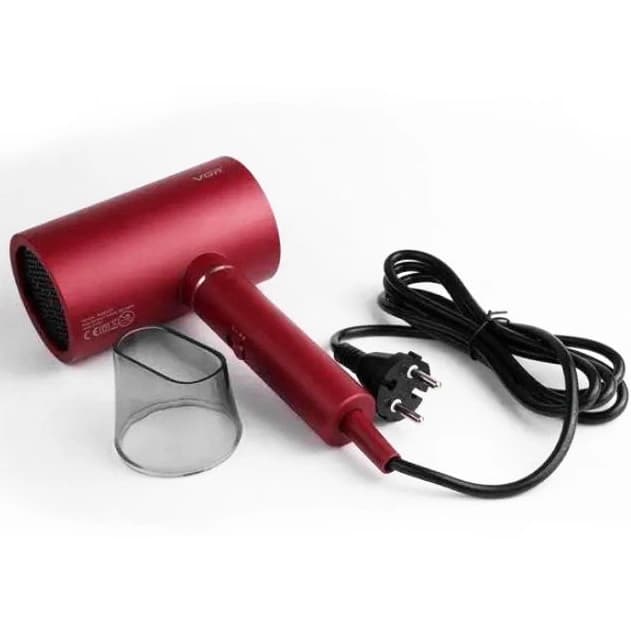 Фен профессиональный VGR V-431 RED, 2 уровня обдува, 2 уровня температуры, насадка-концентратор, фото 7