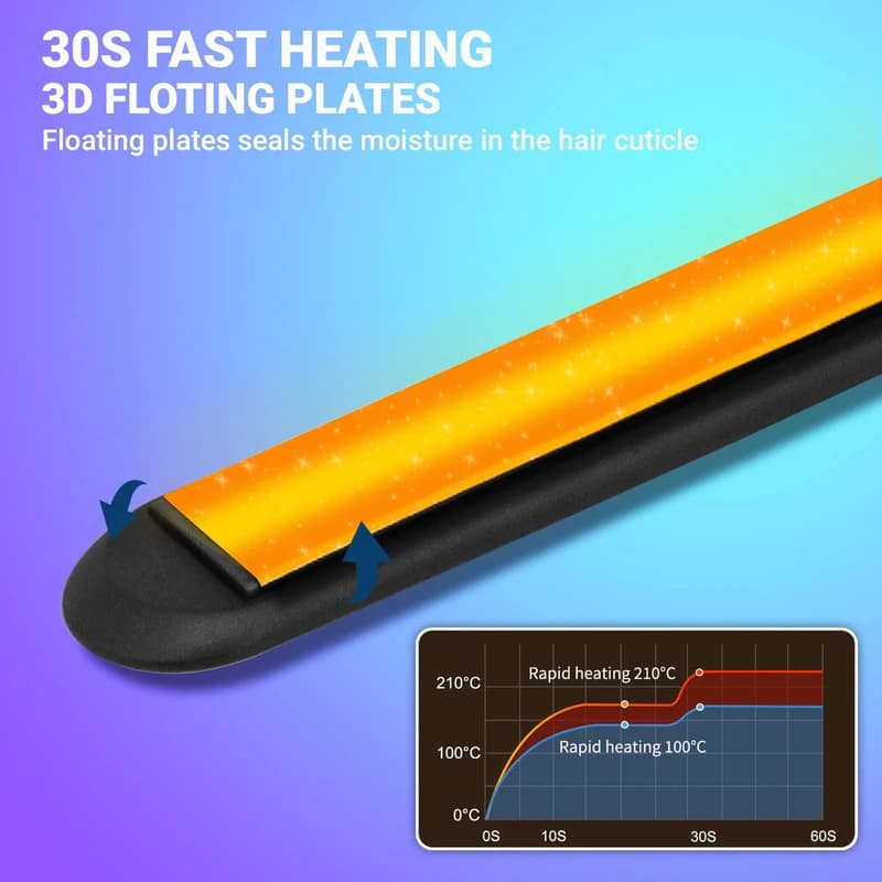 Випрямляч для волосся VGR V-515 BLACK, температура від 100 ° C до 210 ° C, керамічне покриття, LED display, 50 Вт, фото 3