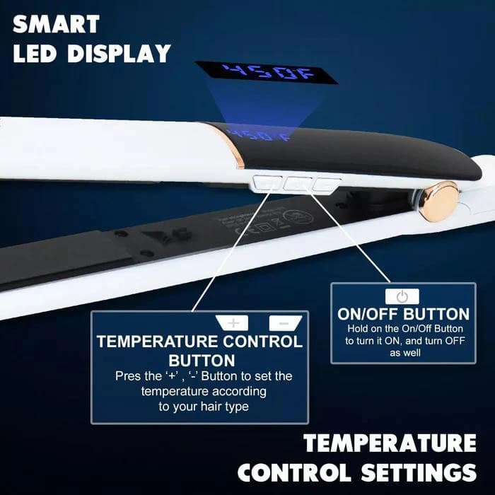 Выпрямитель для волос VGR V-515 WHITE, температура от 100°C до 210°C, керамическое покрытие, LED display, 50 Вт, фото 2