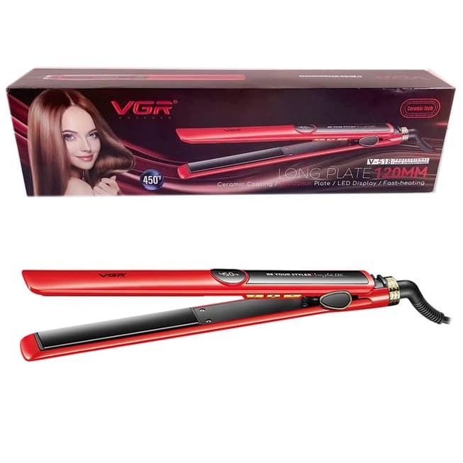 Выпрямитель для волос VGR V-518 RED, температура от 100°C до 230°C, керамическое покрытие, LED display, 40 Вт, фото 4
