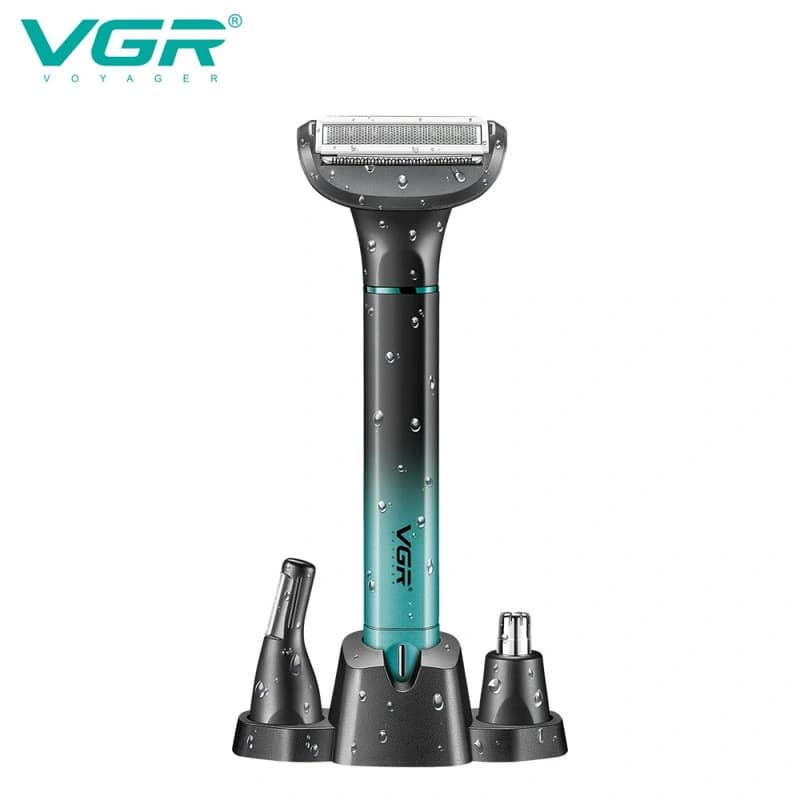Електростанок VGR 3 в 1 V-625, 3 насадки (для носу, обличчя та тіла), IPX5, фото 3
