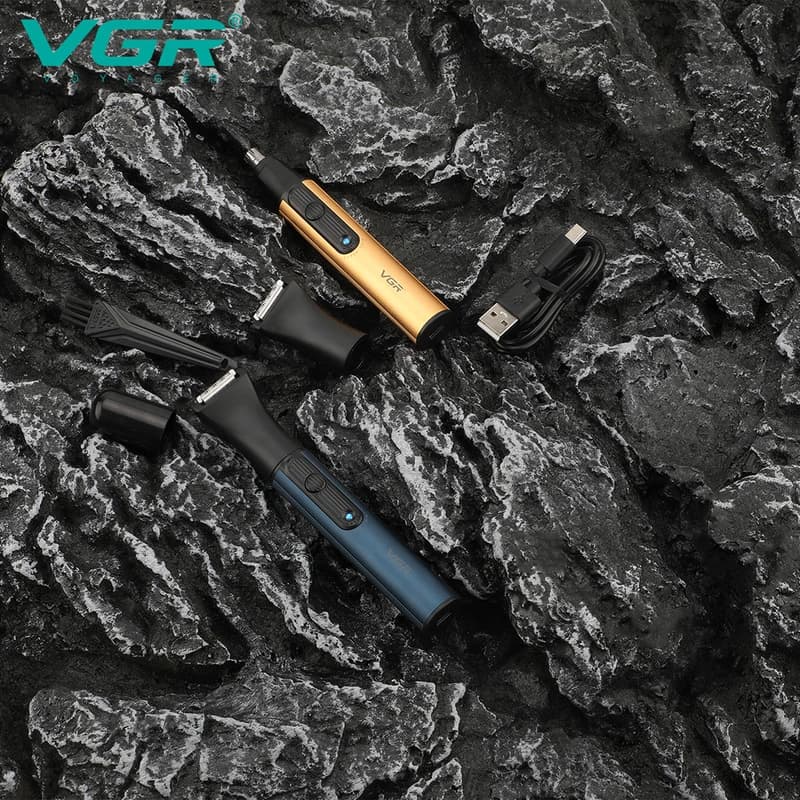Триммер VGR 2 в 1 V-626 GOLD, 2 насадки (для носа и волос), фото 4