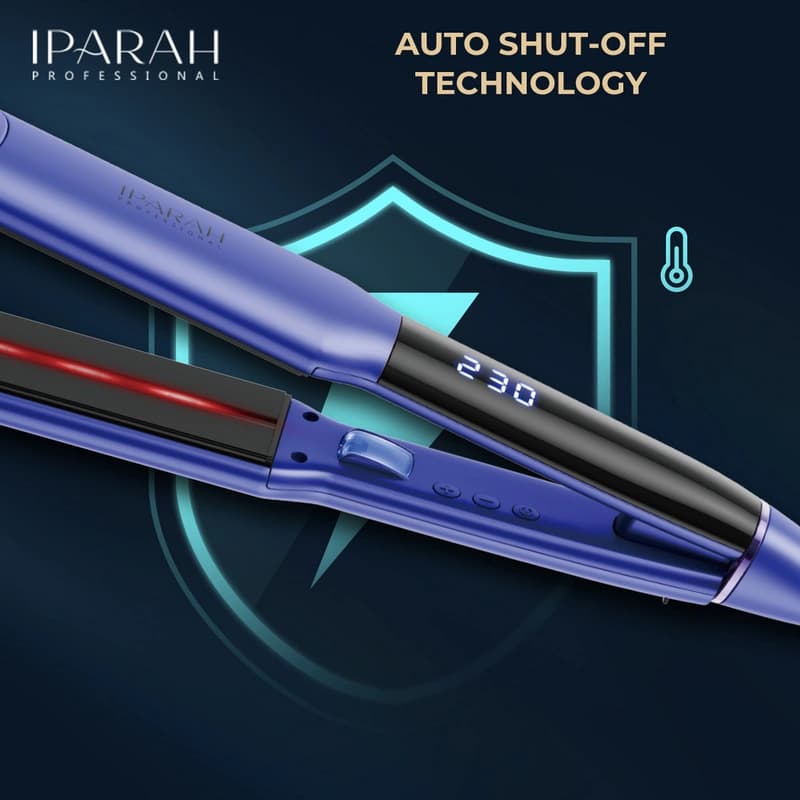Выпрямитель для волос IPARAH P-104B BLUE, 4 режима, 100-230°C, керамическое покрытие, LED display, 55-62 W, фото 7