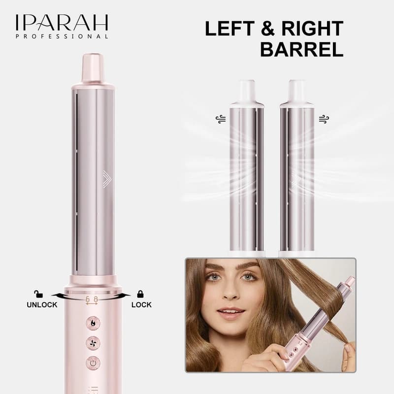 Фен-стайлер IPARAH 5 в 1 P-505P PINK, 5 насадок, 3 режими, 3 режими температури, 105000 RPM, 1300W, фото 6