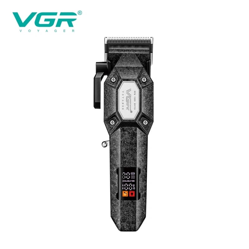 Акумуляторна машинка для стрижки (clipper) VGR V-600B, 6 насадок, регулятор висоти, LED display, 7000 RPM, фото 2