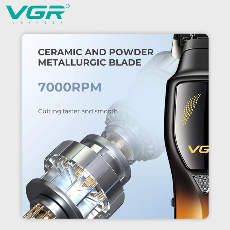 Тример VGR V-187 SILVER, 4 насадки, 7000 RPM, LED display, фото 4