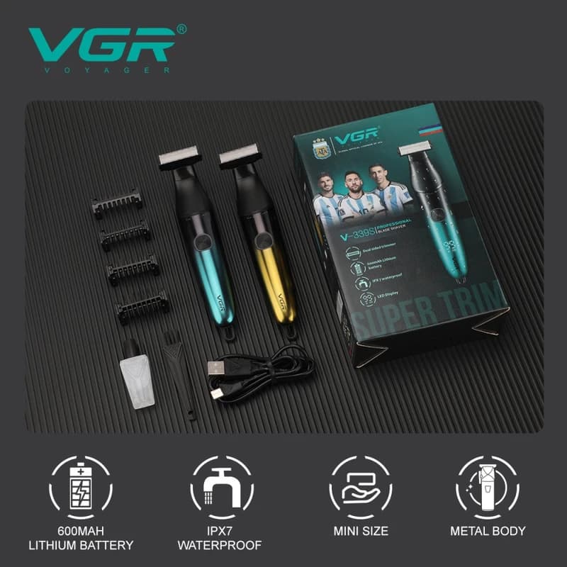 Электростанок VGR V-339S GOLD, 4 насадки, IPX7, фото 8