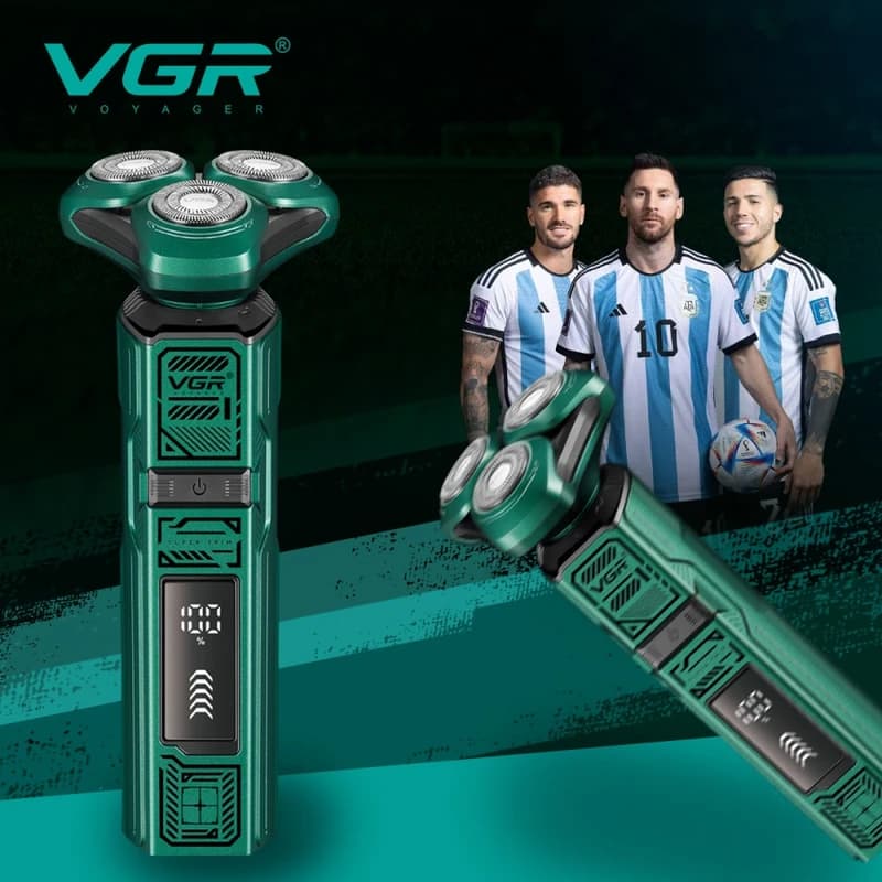 Електробритва VGR V-343, роторна, IPX6, 7500 RPM, LED display, фото 4