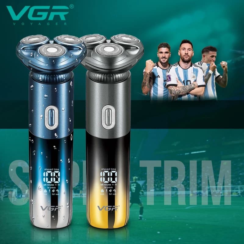 Електробритва VGR V-392 BLUE, роторна, IPX7, LED display, фото 7