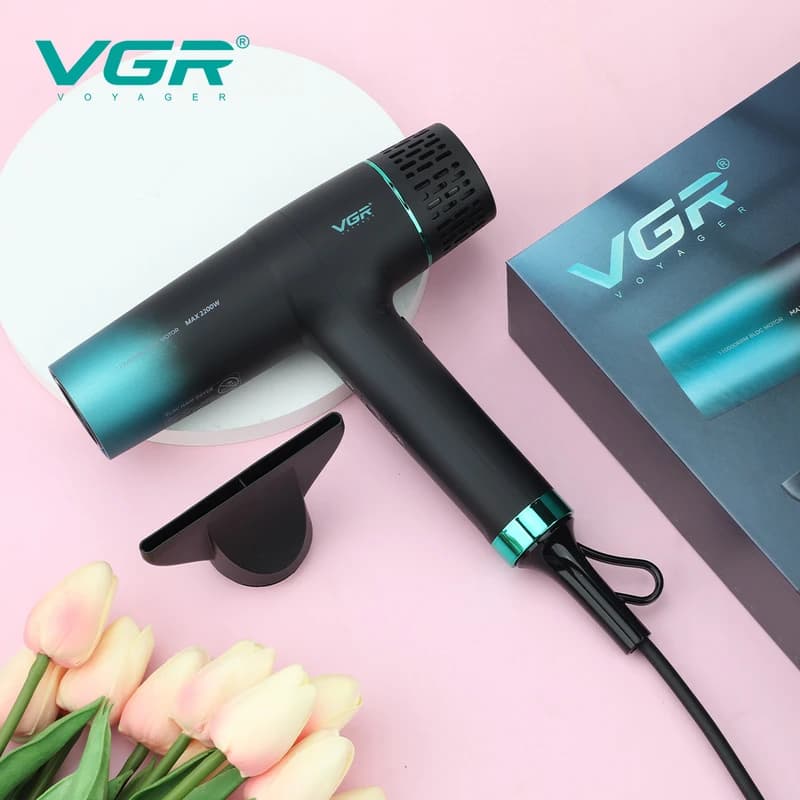 Фен професійний VGR V-442 BLACK, 3 швидкості, 3 режими температури, 110000 RPM, 1800-2200Вт, фото 7